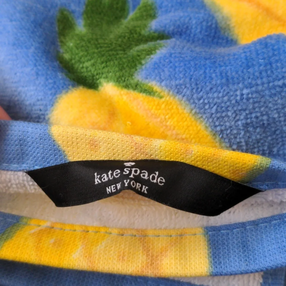 NWT Kate Spade Blue And Yellow Pineapple 100% Cotton Kitchen Towel Set of 2